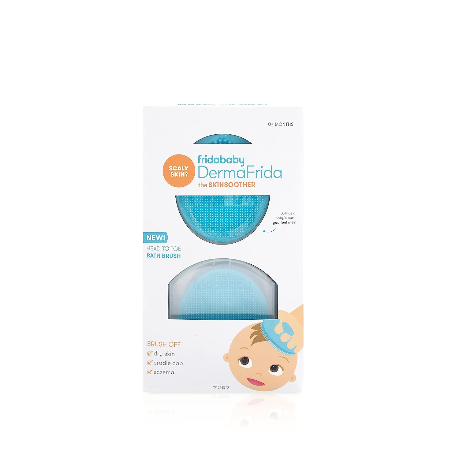 DermaFrida The SkinSoother Baby Bath Silicone Brush by Fridababy | Baby Essential for Dry Skin, Cradle Cap and Eczema (2 Pack) - Image 7